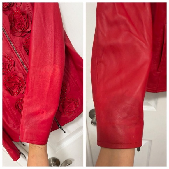 Loryna Jacket
Red Leather Jacket With Floral Detailing - Picture 6 of 16